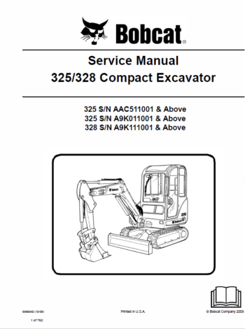 Bobcat 325 And 328 Compact Excavator Service Manual