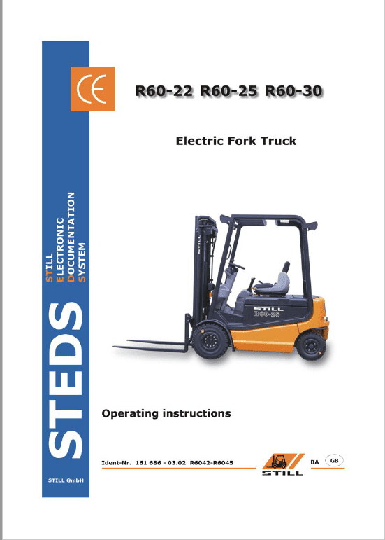 Still Electric Fork Truck R60: R60-22 R60-25 R60-30, R60-35 R60-40 R60-45 R60-50 Workshop Manual