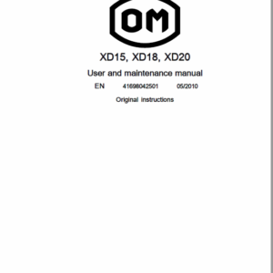 OM Pimespo XD15, XD18 and XD20 Forklift Repair Workshop Manual