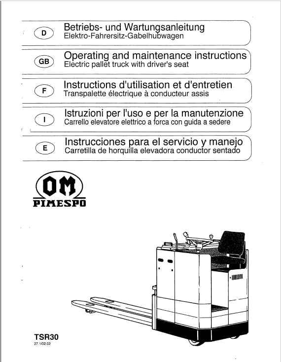 OM Pimespo TSR20, TSR30, TSR31, CSR Workshop Repair Manual
