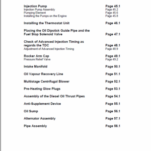 OM Pimespo LDW 2204/T CHD Engine For Forklift Trucks Shop Manual