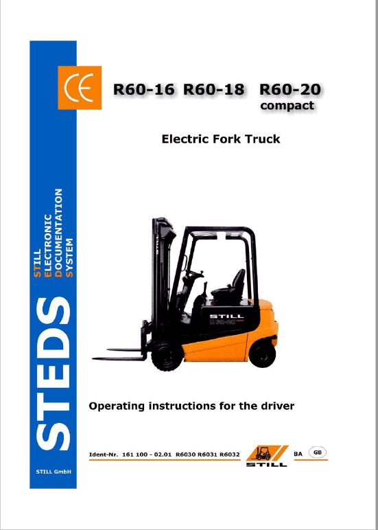 Still Electric Fork Truck R60-16 R60-18 R60-20 Workshop Repair Manual