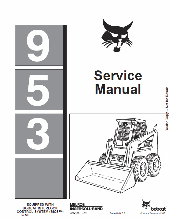 Bobcat 953 Skid-Steer Loader Service Manual