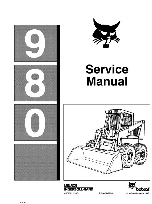 Bobcat 980 Skid-Steer Loader Service Manual