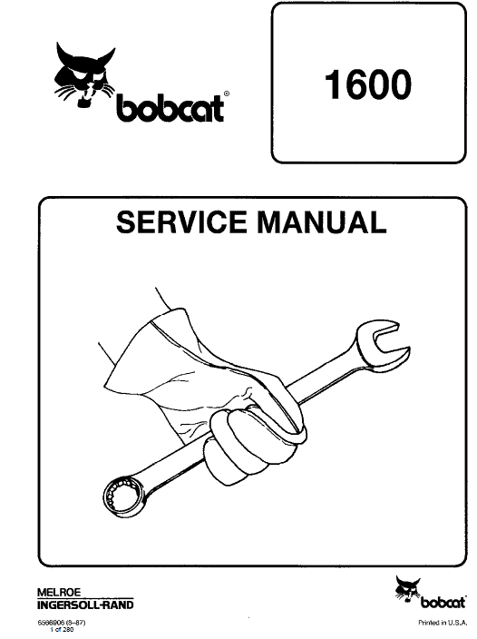 Bobcat 1600 Loader Service Manual