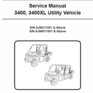 Bobcat 3400, 3400XL Utility Vehicle Service Manual