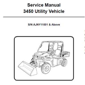 Bobcat 3450 Utility Vehicle Service Manual