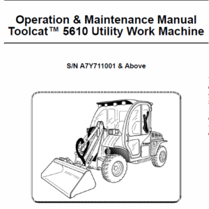 Bobcat 5610 Toolcat Utility Vehicle Service Manual