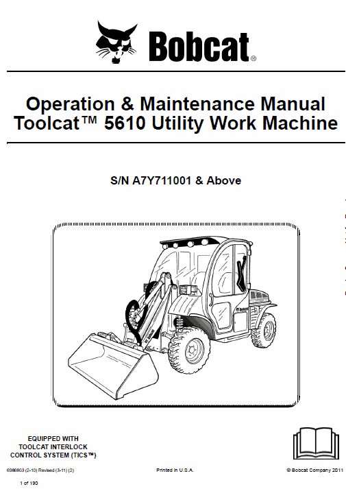 Bobcat 5610 Toolcat Utility Vehicle Service Manual