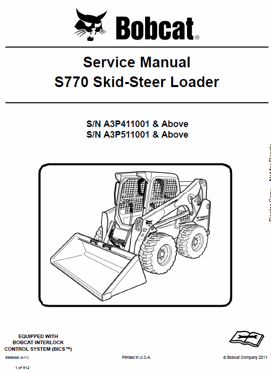 Bobcat S770 Skid-Steer Loader Service Manual