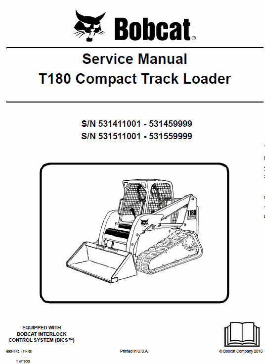Bobcat T180 Compact Loader Service Manual