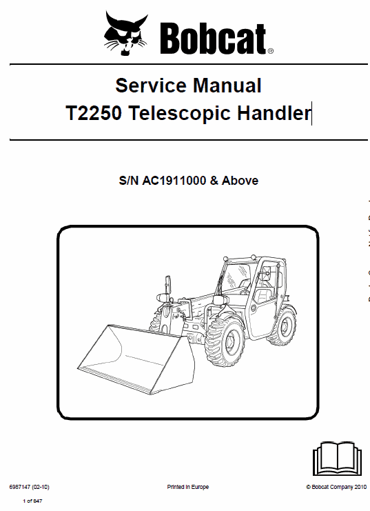 Bobcat T2250 Telescopic Handler Service Repair Manual