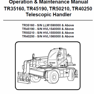 Bobcat TR35160, TR45190, TR50210, TR40250 Telescopic Service Manual
