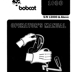 Bobcat 1600 Loader Service Manual