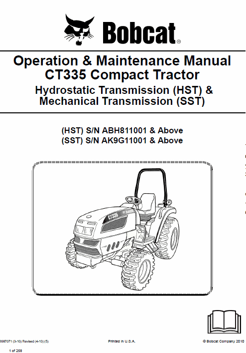 Bobcat CT335 Compact Tractor Service Manual