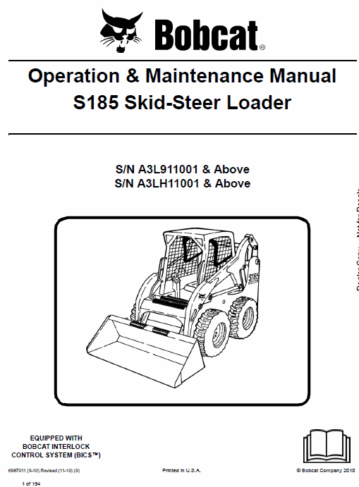 Bobcat S185 Skid-Steer Loader Service Manual