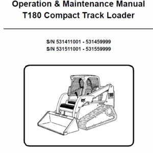 Bobcat T180 Compact Loader Service Manual