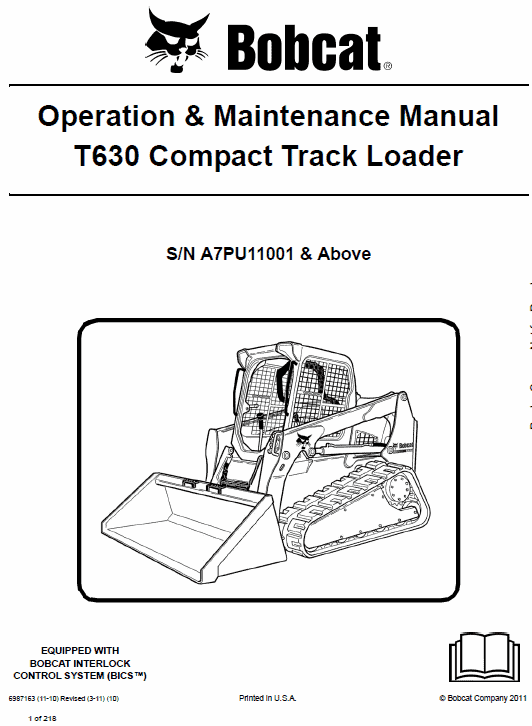 Bobcat T630 Loader Service Manual