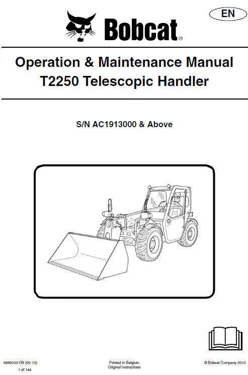 Bobcat T2250 Telescopic Handler Service Manual