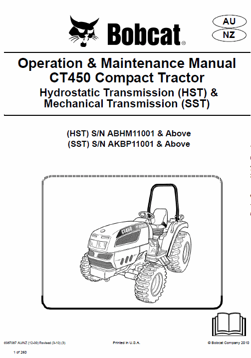 Bobcat CT440, CT445 and CT450 Compact Tractor Service Manual