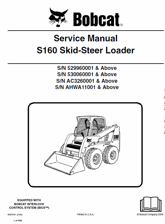 Bobcat S160 Skid-Steer Loader Service Manual