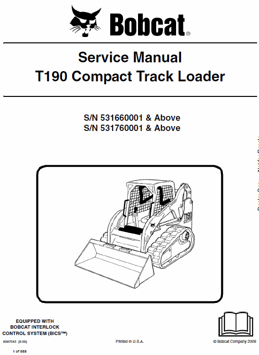 Bobcat T190 Loader Service Manual