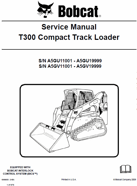 Bobcat T300 Loader Service Manual