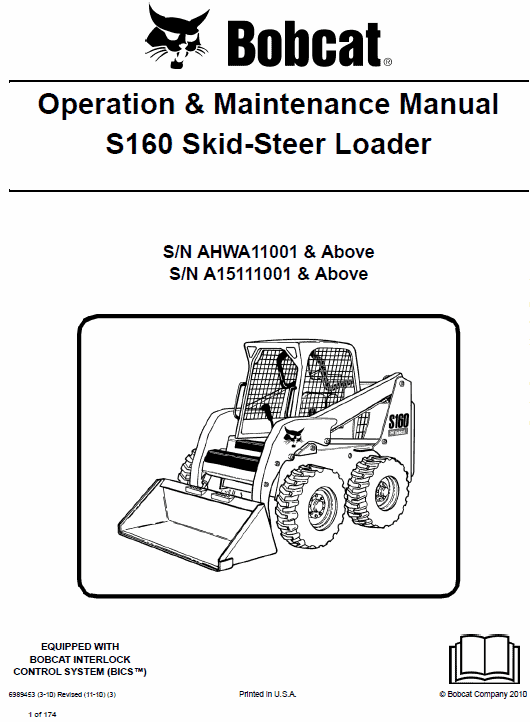 Bobcat S160 Skid-Steer Loader Service Manual