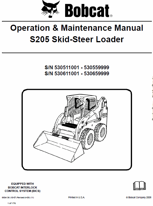 Bobcat S205 Skid-Steer Loader Service Manual Bobcat S250 Wiring-Diagram The Repair Manual