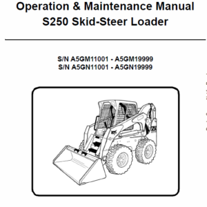 Bobcat S250 and S300 Skid-Steer Loader Service Manual