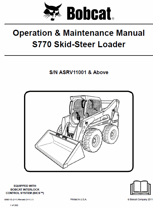 Bobcat S770 Skid-Steer Loader Service Manual