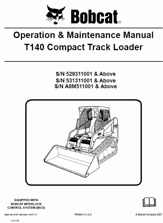 Bobcat T140 Compact Loader Service Manual