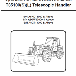 Bobcat T35100, T35100S, T35100L, T35100SL, T35120L, T35120SL Telescopic Manual