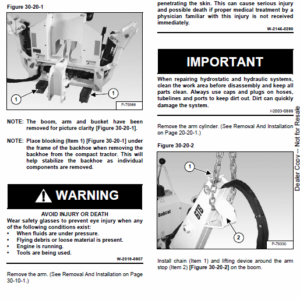 Bobcat 6TB, 7TB, 8TB Backhoe Tractor Service Manual