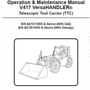 Bobcat V417 VersaHANDLER Telescopic Service Manual