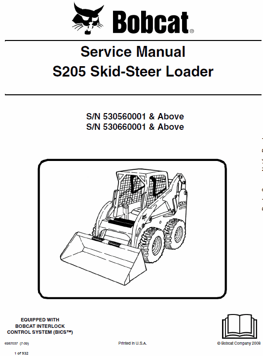 Bobcat S205 Skid-Steer Loader Service Manual