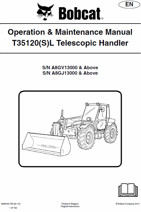 Bobcat T35100, T35100S, T35100L, T35100SL, T35120L, T35120SL Telescopic Manual
