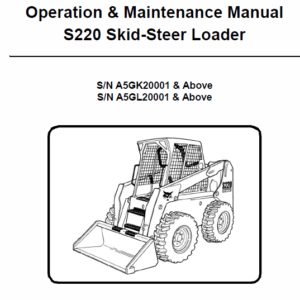 Bobcat S220 Skid-Steer Loader Service Manual
