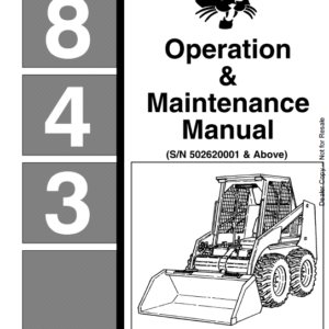 Bobcat 843 and 843B Skid-Steer Loader Service Manual