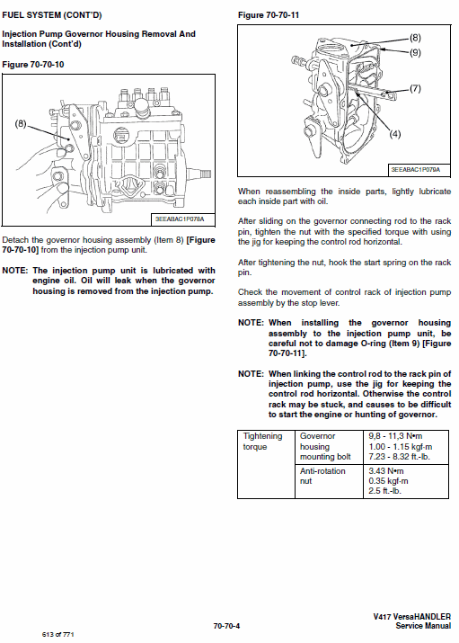 Bobcat V417 VersaHANDLER Telescopic Service Manual
