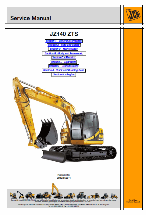 Jcb Jz140 Tracked Excavator Service Manual