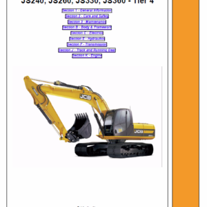 Jcb Js240, Js260, Js330, Js360 Tier 4 Tracked Excavator Service Manual