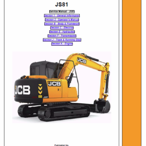 Jcb Js81 Tracked Excavator Service Manual
