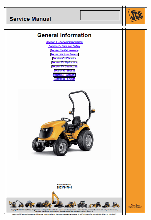 JCB 323, 327 HST Tractor Service Manual
