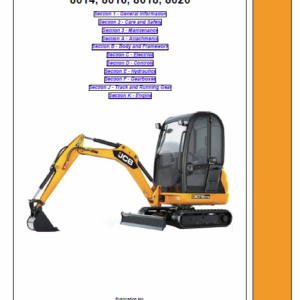 JCB 8014, 8016, 8018, 8020 Mini Excavator Service Manual
