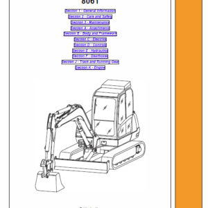 JCB 8061 Mini Excavator Service Manual
