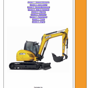 JCB 8085 Midi Excavator Service Manual