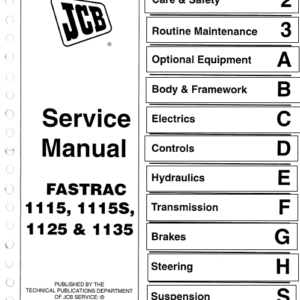 JCB 1115, 1115S, 1125, 1135 Fastrac Service Manual
