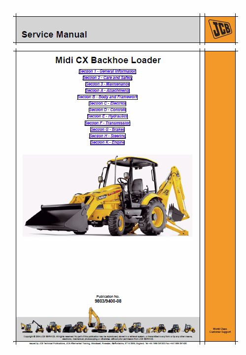 JCB Midi CX Backhoe Loader Service Manual