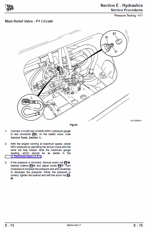 JCB 411, 416 Wheeled Loader Shovel Service Manual